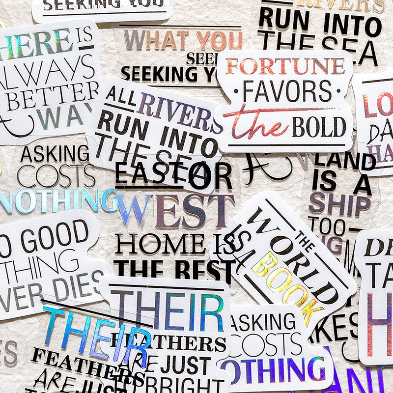 Retro English Words Headline Stickers | Vintage Design by Stamprints