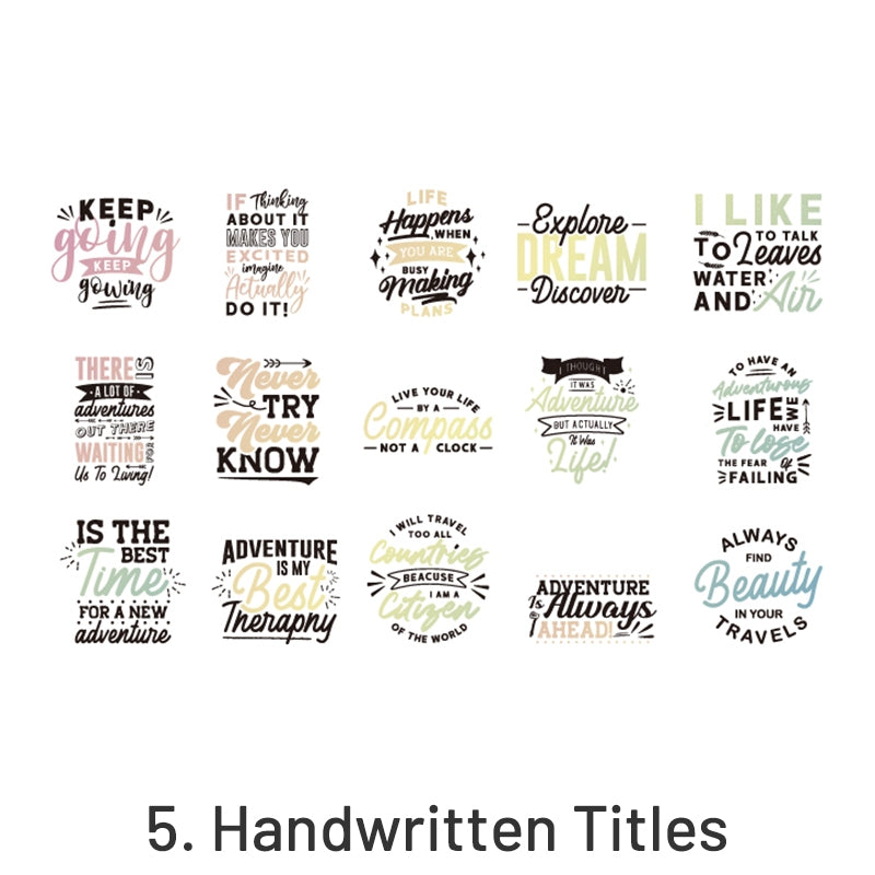 Retro English Words Headline Stickers | Vintage Design by Stamprints