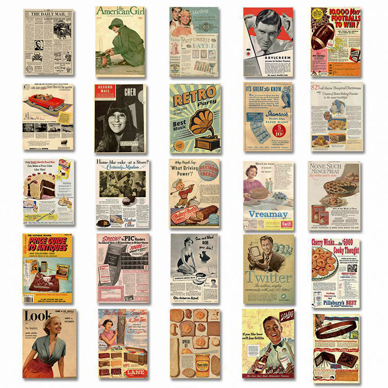 Retro European And American Poster Magazine Material Paper b3