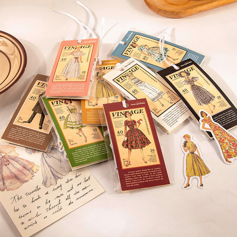 Vintage Fashion Model People Stickers | Stamprints Collection