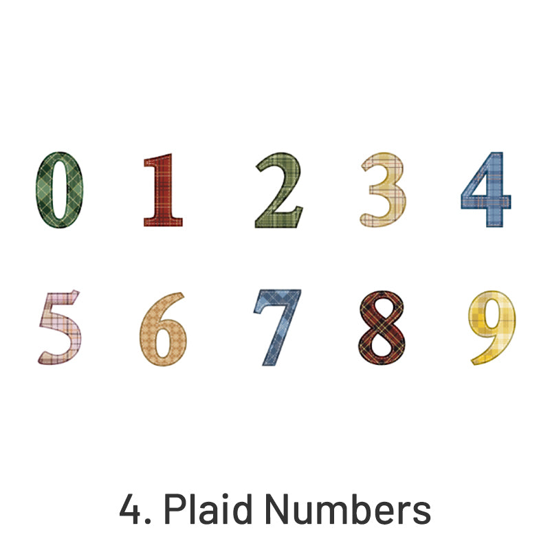 Retro Figured Digital Numbers PET Sticker sku-4