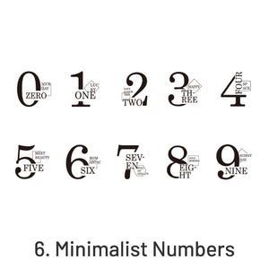 Retro Digital Numbers Clear Stickers | Stamprints