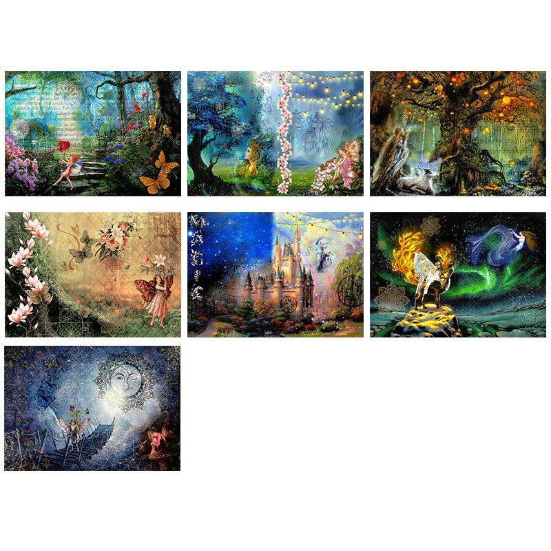 Retro Flower Fairy Elf Forest Angel Scrapbook Paper b