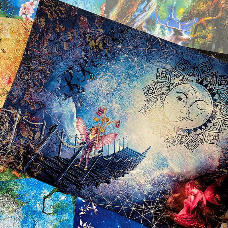 Retro Flower Fairy Elf Forest Angel Scrapbook Paper b2