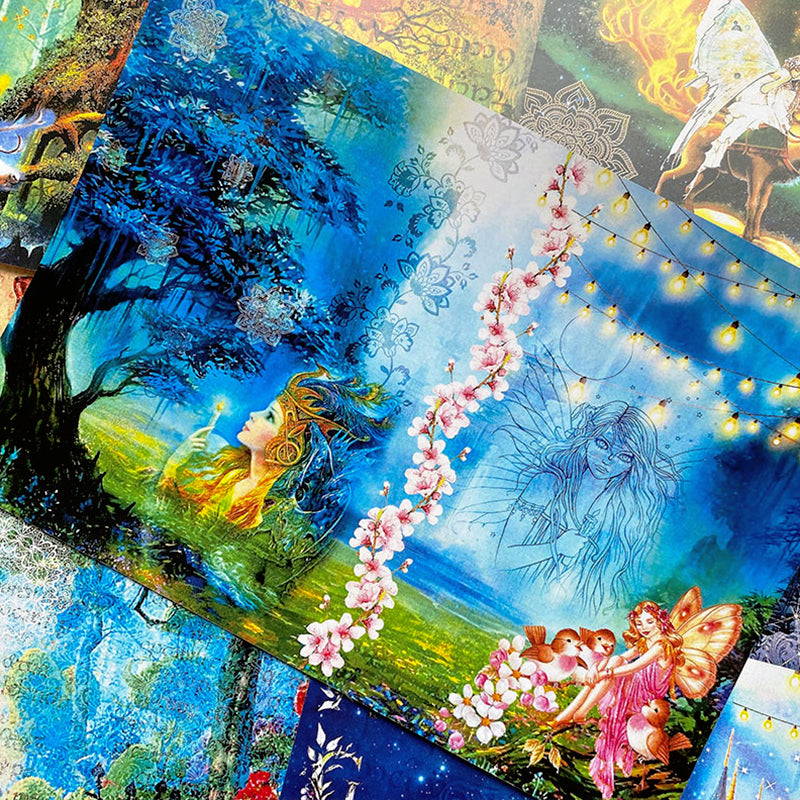 Retro Flower Fairy Elf Forest Angel Scrapbook Paper c2