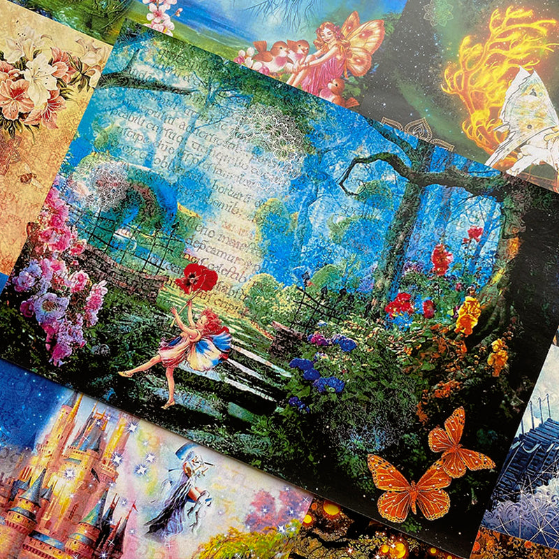 Retro Flower Fairy Elf Forest Angel Scrapbook Paper c3