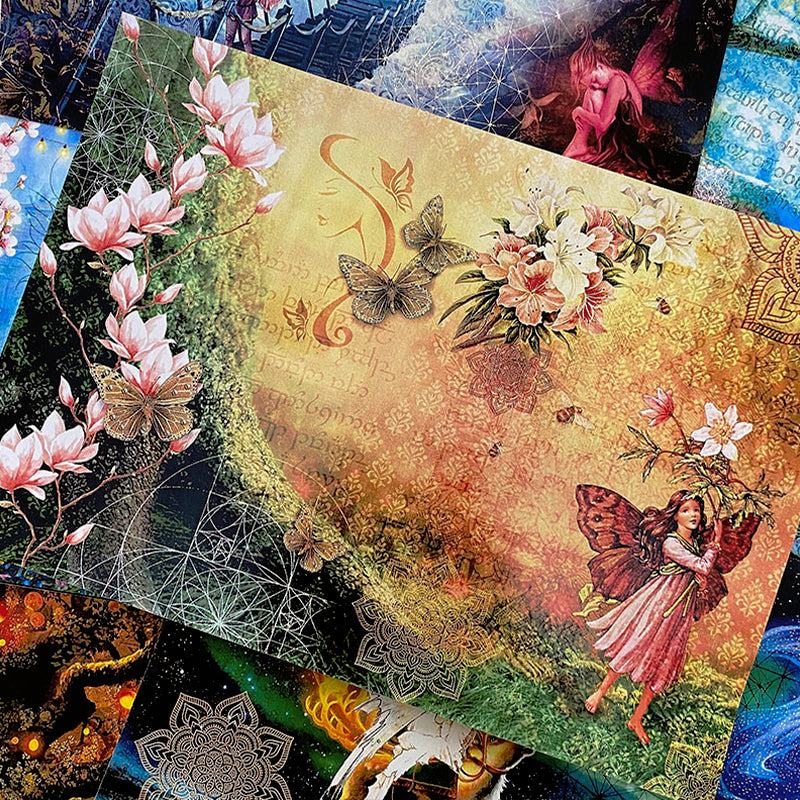 Retro Flower Fairy Elf Forest Angel Scrapbook Paper sku