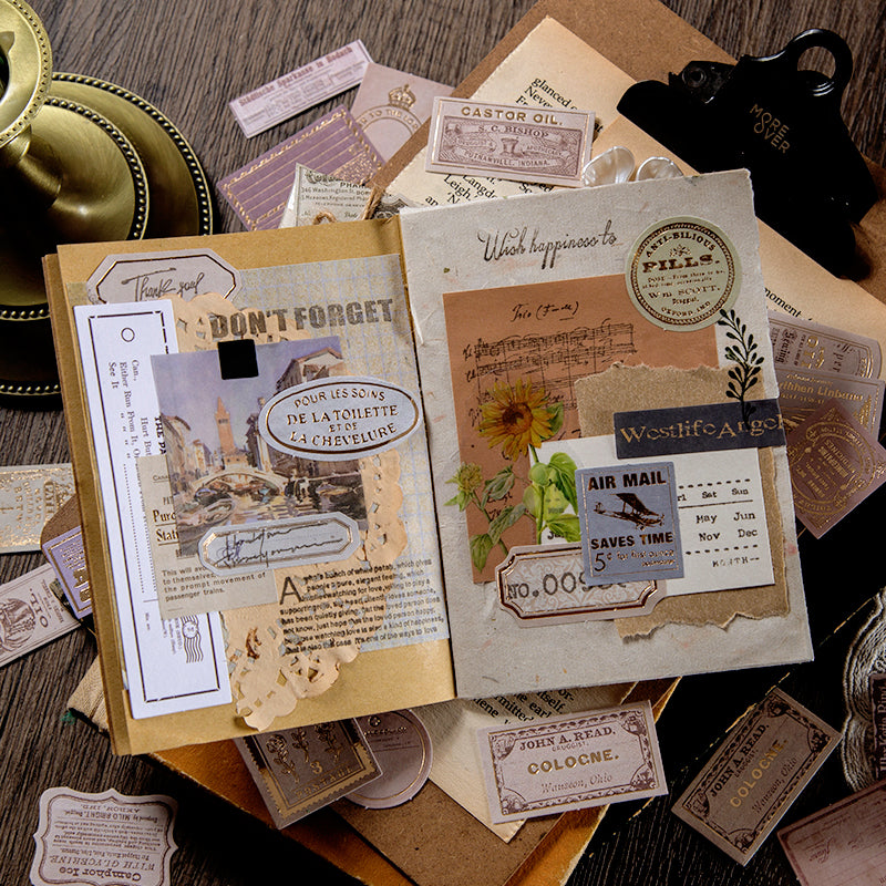 Retro Hot Stamping Years Collection Note Sticker b3