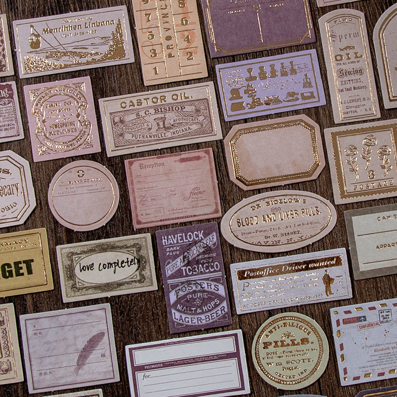 Retro Hot Stamping Years Collection Note Sticker b4