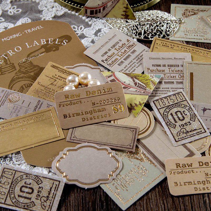 Retro Hot Stamping Years Collection Note Sticker c