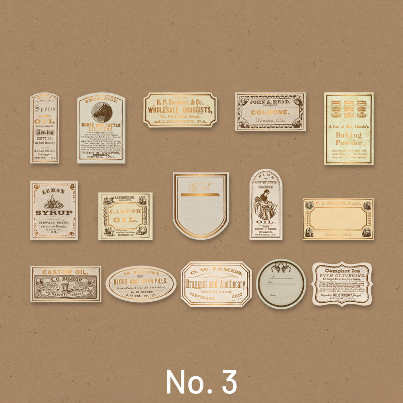 Retro Hot Stamping Years Collection Note Sticker sku-3