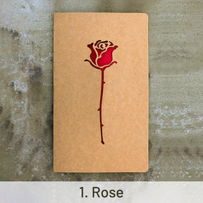 Retro Kraft Hollow Rose Heart Holiday Greeting Card sku-1