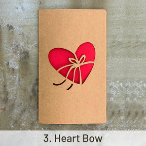 Retro Kraft Hollow Rose Heart Holiday Greeting Card sku-3