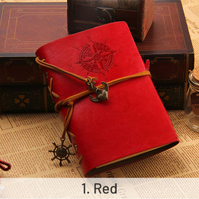 Retro Pirate Loose-Leaf String Bound Travel Journal Notebook sku-1