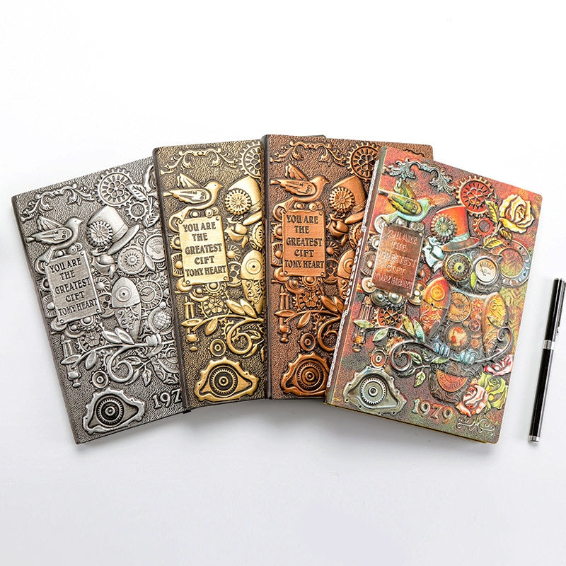 Punk Mechanical Owl European Retro 3D Relief Notebook4
