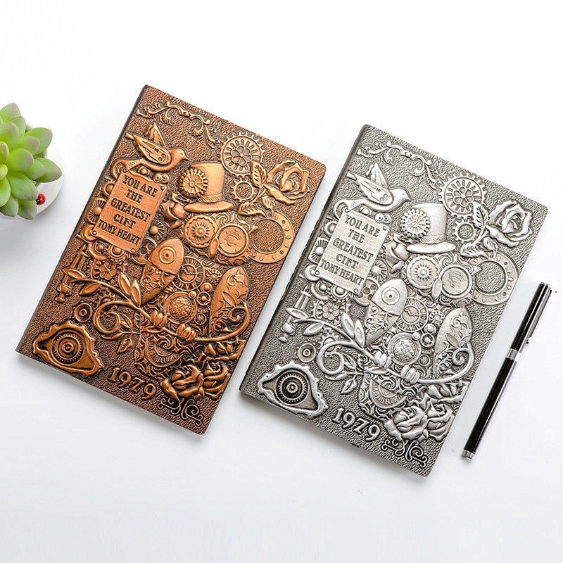 Punk Mechanical Owl European Retro 3D Relief Notebook2