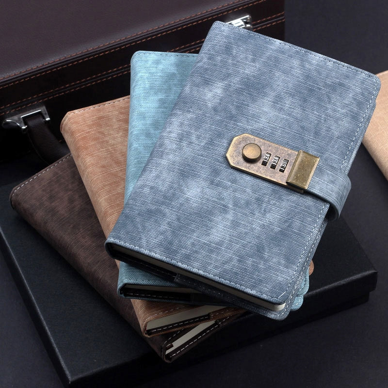 Retro Simple Password Lock Diary Notebook a