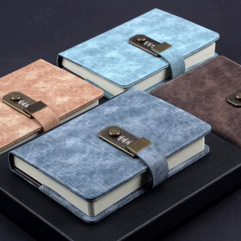 Retro Simple Password Lock Diary Notebook b2