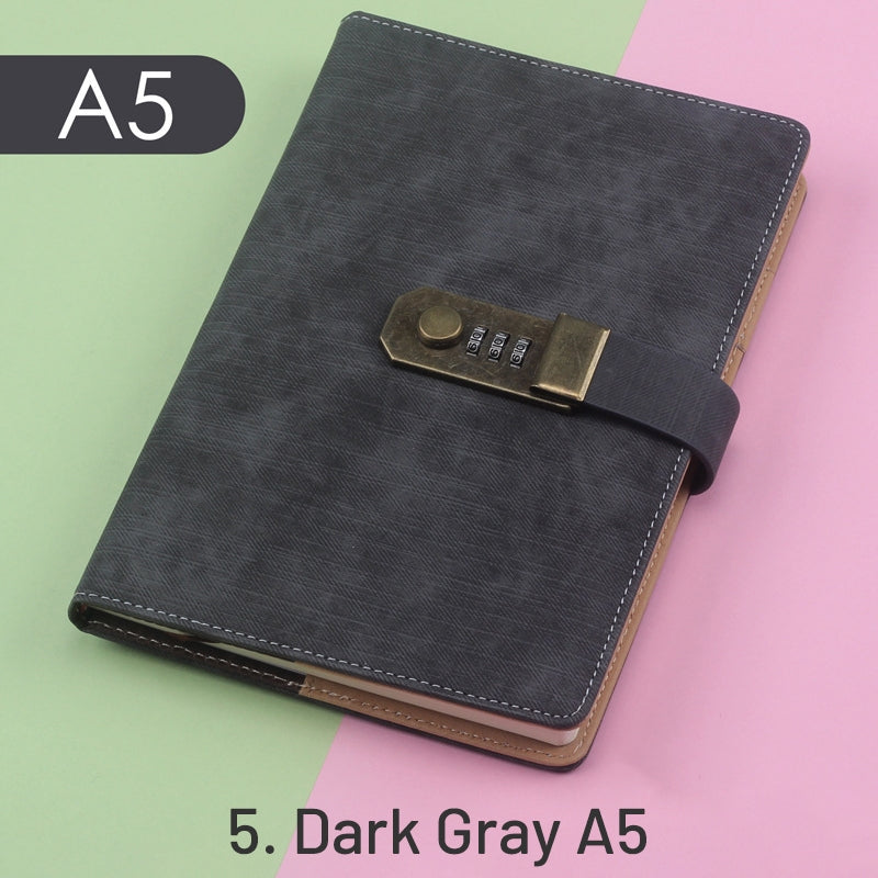 Retro Simple Password Lock Diary Notebook sku-5