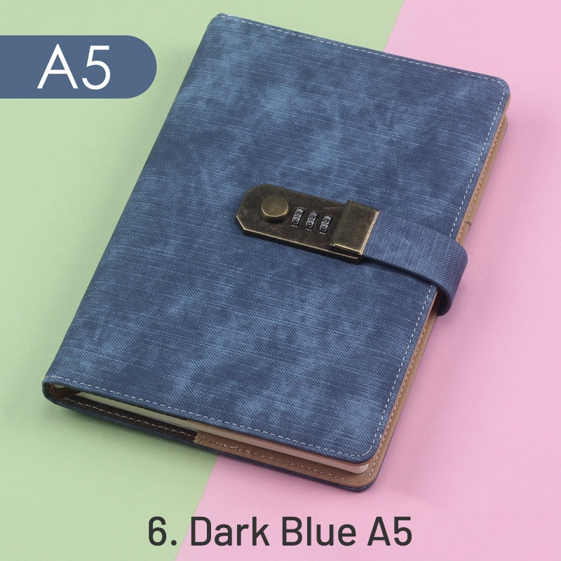 Retro Simple Password Lock Diary Notebook sku-6