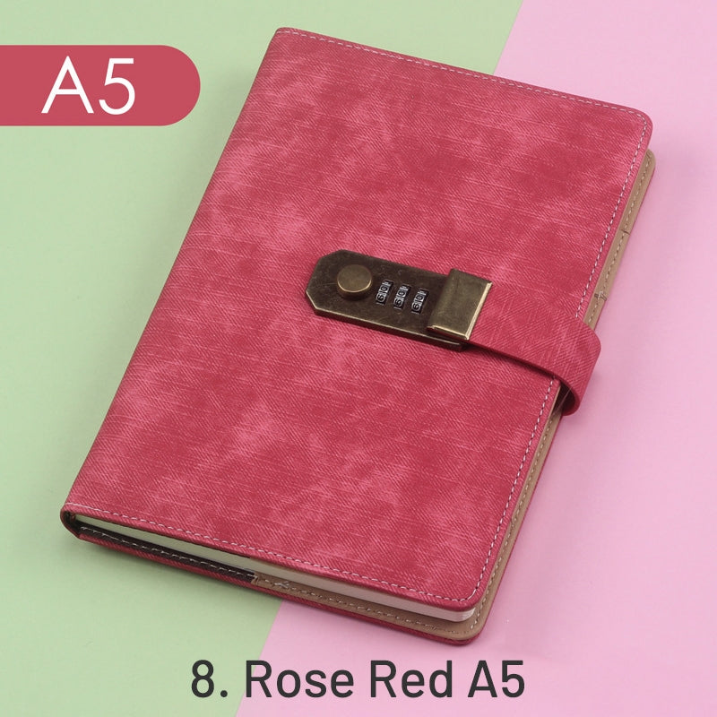 Retro Simple Password Lock Diary Notebook sku-8