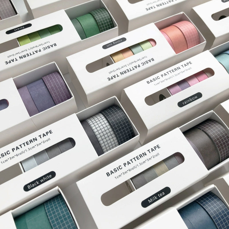 8-Roll Solid Color Washi Tape Set