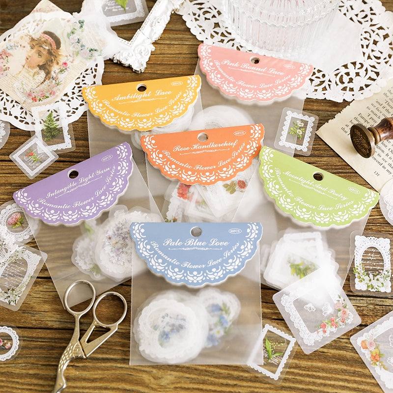 Romantic Buds Botanical Floral Lace Sticker Pack a