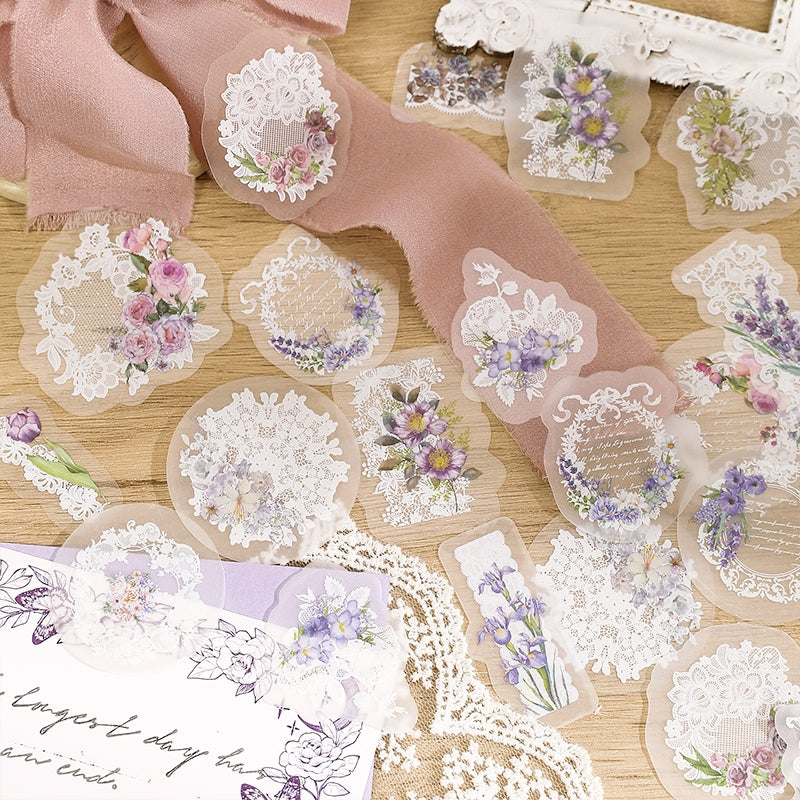 Romantic Buds Botanical Floral Lace Sticker Pack b2