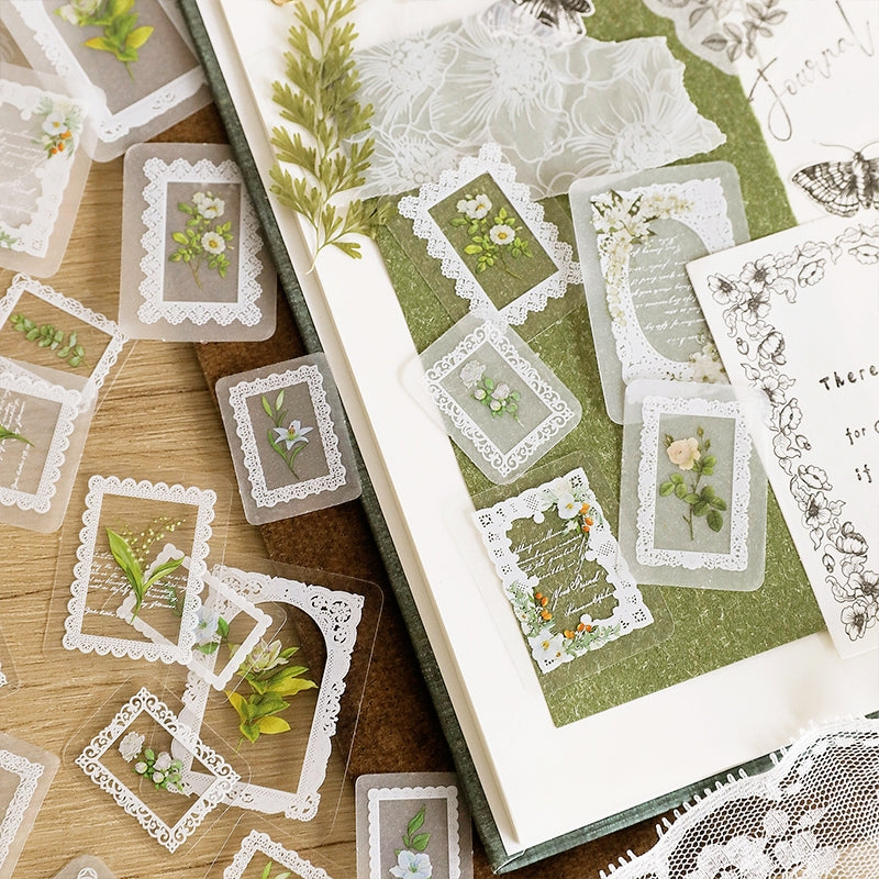 Romantic Buds Botanical Floral Lace Sticker Pack b4