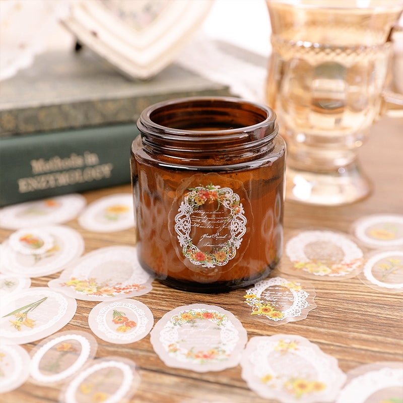 Romantic Buds Botanical Floral Lace Sticker Pack b5