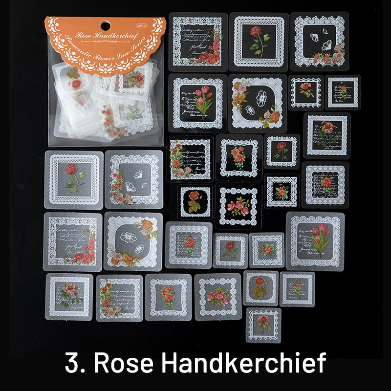 Romantic Buds Botanical Floral Lace Sticker Pack sku-3