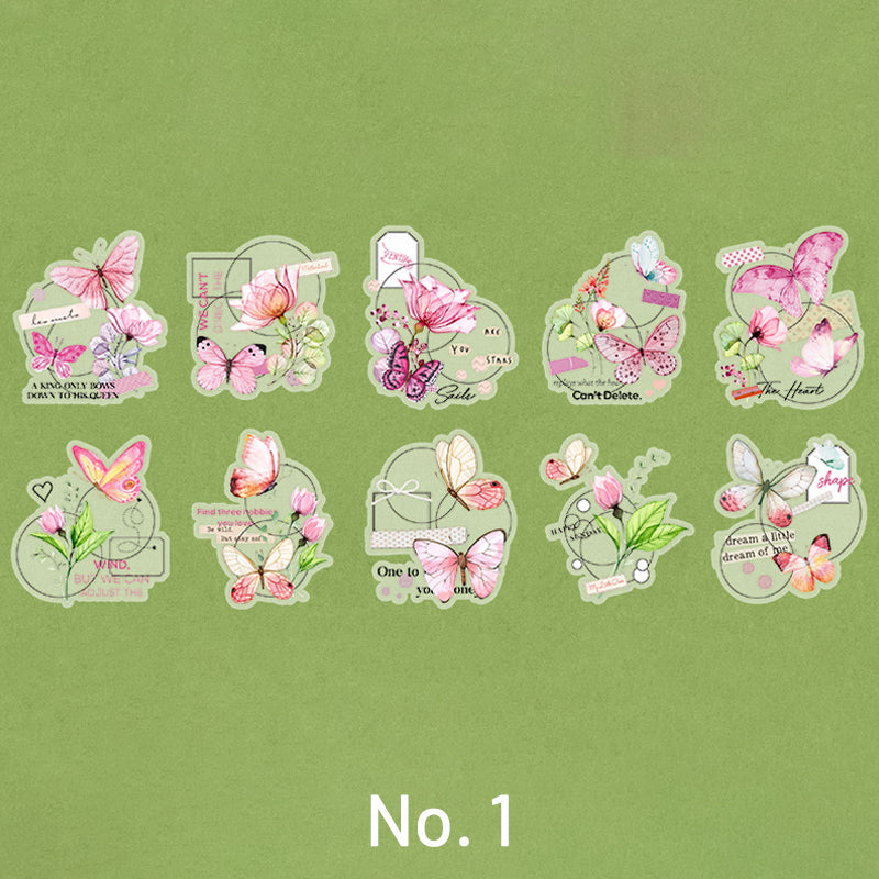 Romantic Dream of Butterfly PET Sticker Pack sku-1