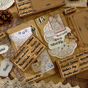 Romantic Handwritten English Wooden Rubber Stamp Set b2