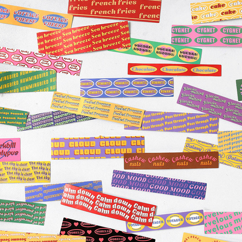 Romantic Past Label Words Self-Adhesive Sticker Pack b3