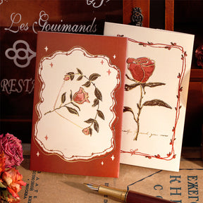 Romantic Rose Illustrated Tri-Fold Greeting Card a2