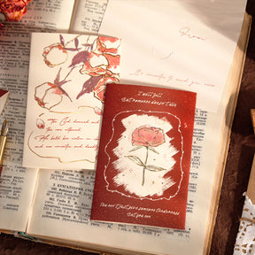 Romantic Rose Illustrated Tri-Fold Greeting Card a3