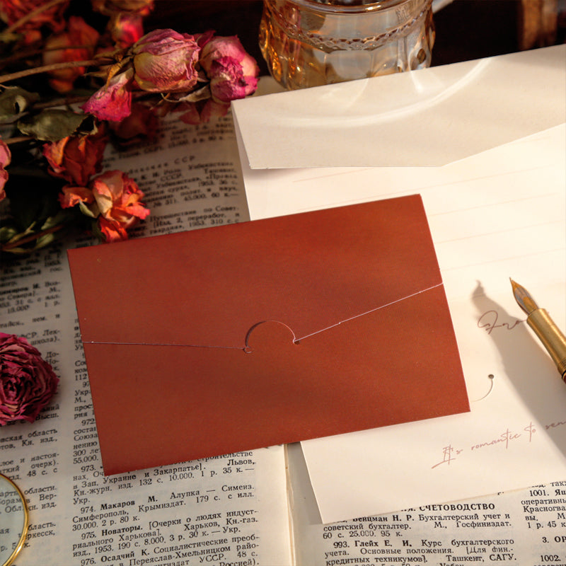 Romantic Rose Illustrated Tri-Fold Greeting Card c