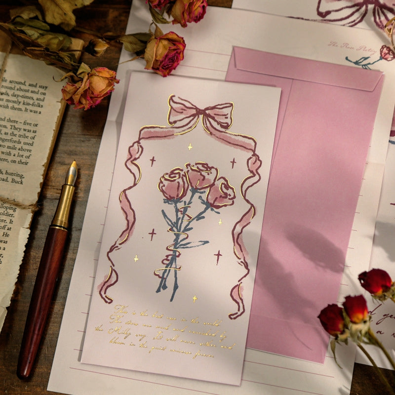Romantic Rose Stationery Envelope Set 2
