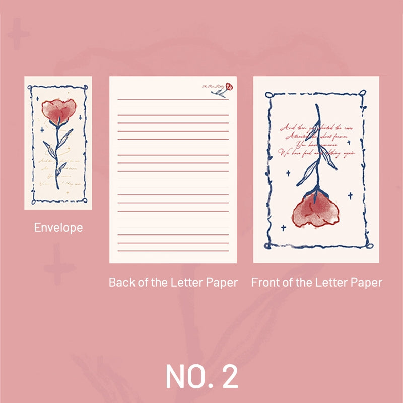 Romantic Rose Stationery Envelope Set sku-2