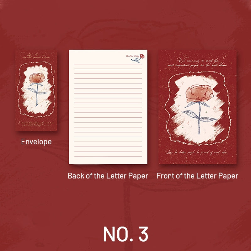 Romantic Rose Stationery Envelope Set sku-3