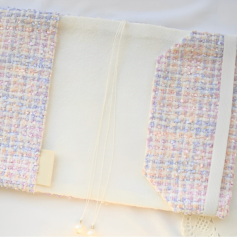 Romantic Taro Purple Handmade Fabric Cover A5 Journal Notebook  b3