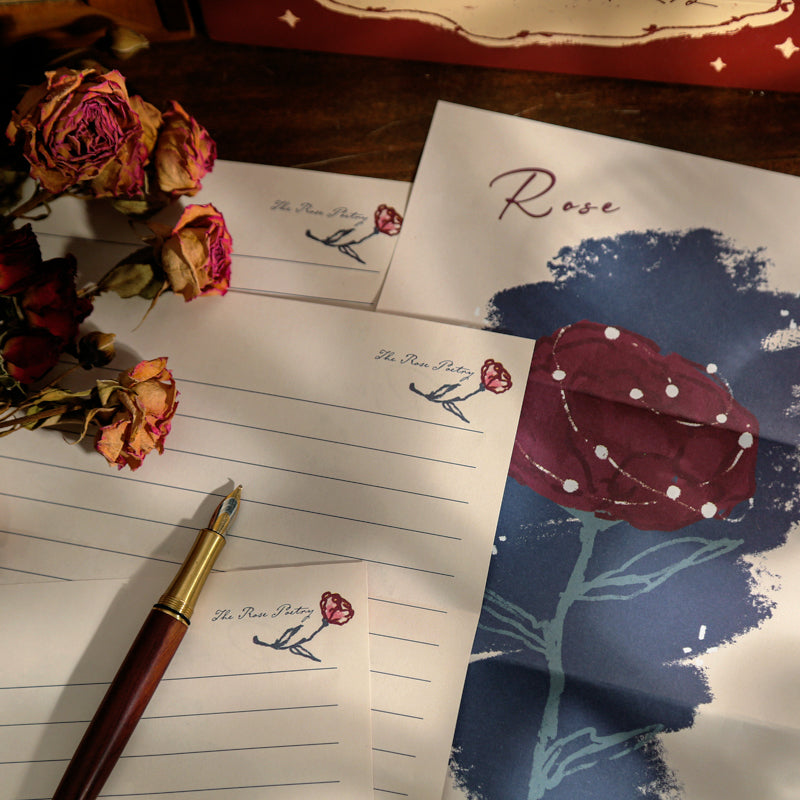 Romantic Vintage Rose Letter Paper Envelope Stationery Set c