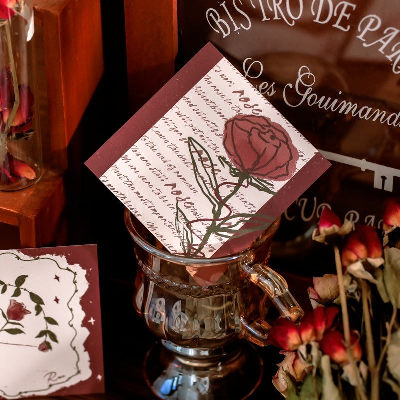 Rose Paper Notes Literary Rose Universe Note Paper | Elegant Stationery by Stamprints