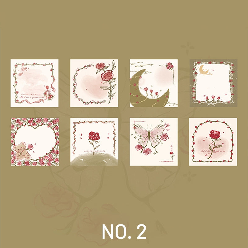 Rose Paper Notes Literary Rose Universe Note Paper | Elegant Stationery by Stamprints