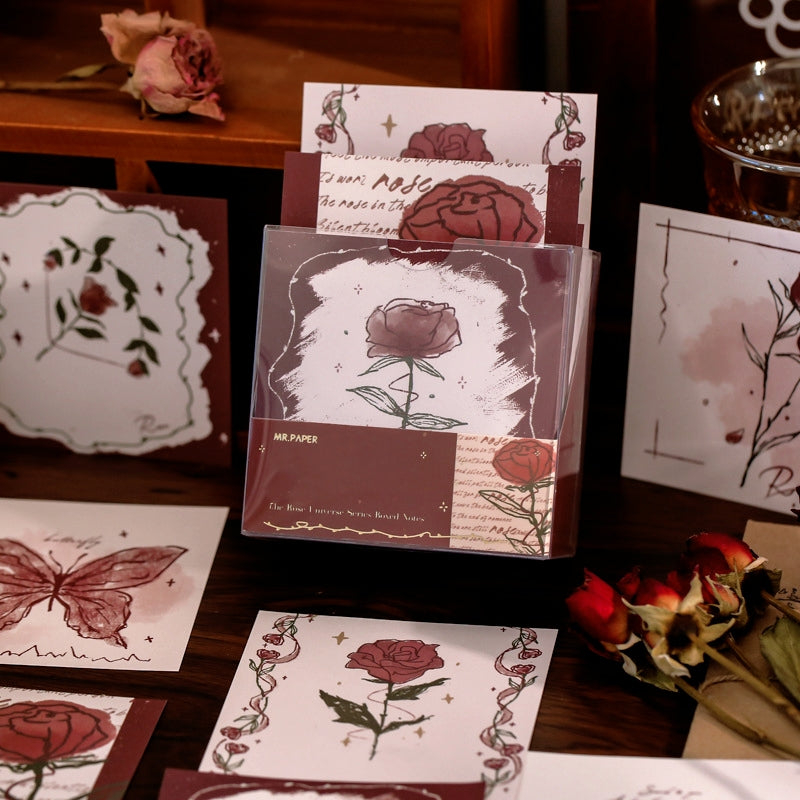 Literary Rose Universe Note Paper | Elegant Stationery by Stamprints