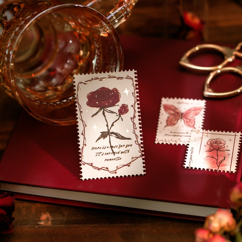 Rose Stamp Decorative Sticker 2