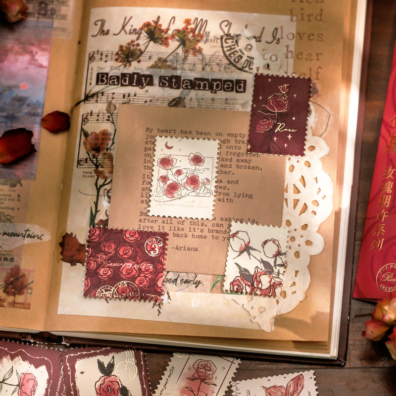 Rose Stamp Decorative Sticker 4