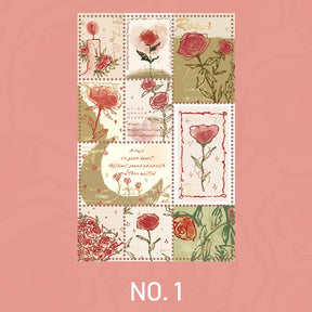 Rose Stamp Decorative Sticker sku-1