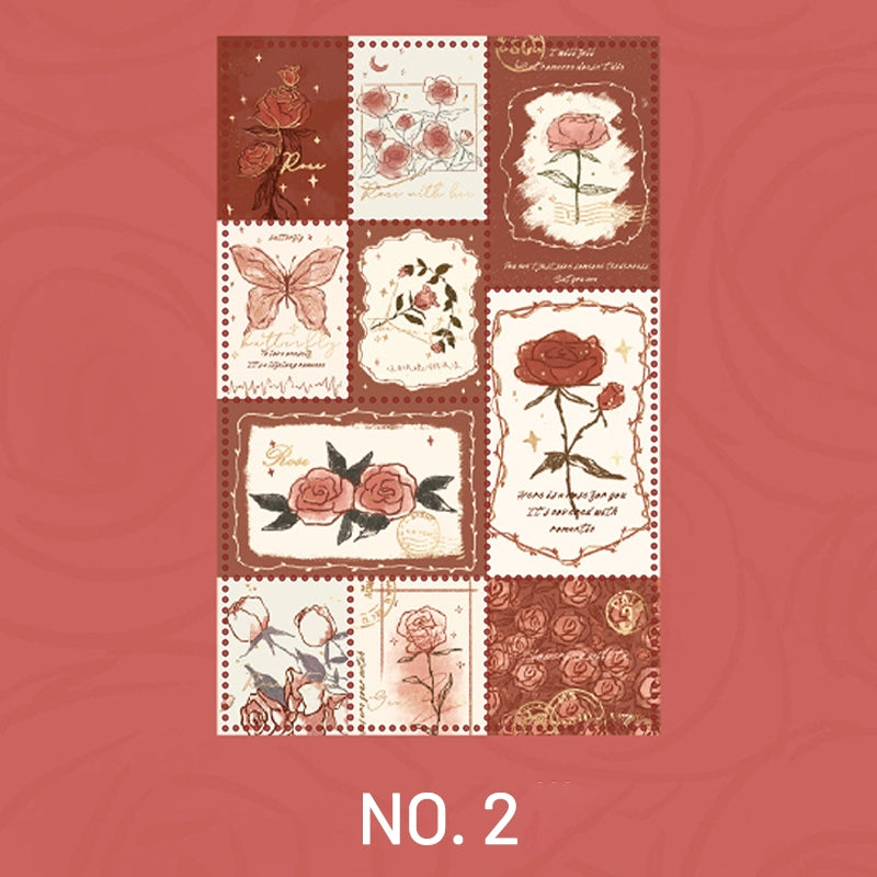 Rose Stamp Decorative Sticker sku-2