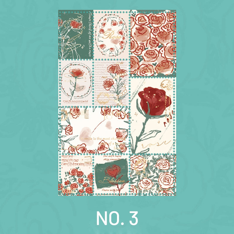 Rose Stamp Decorative Sticker sku-3